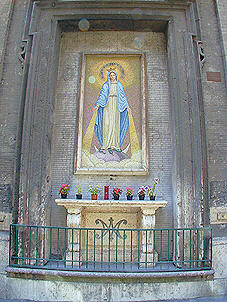 The Madonna on the side of the church