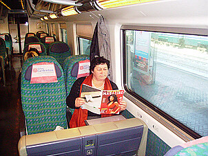 Travel from Venice to Rome with Eurostar train inside