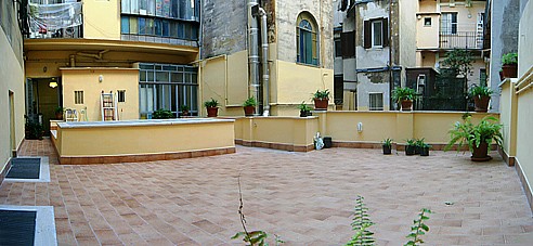 The patio of the Monti Bernini apartemnt