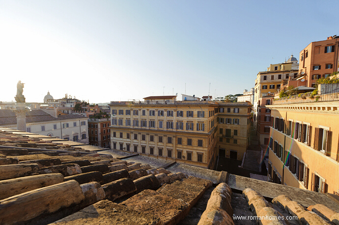 sunset view from the window of the matrimonial bedroom of the Rome Seagulls attic