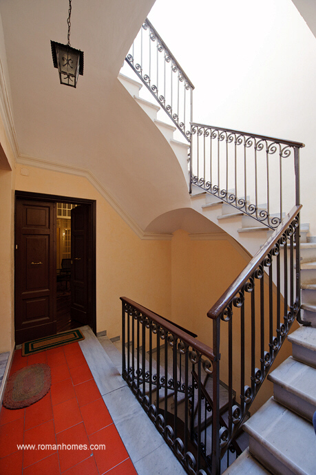 The entry door within the mannerly palace