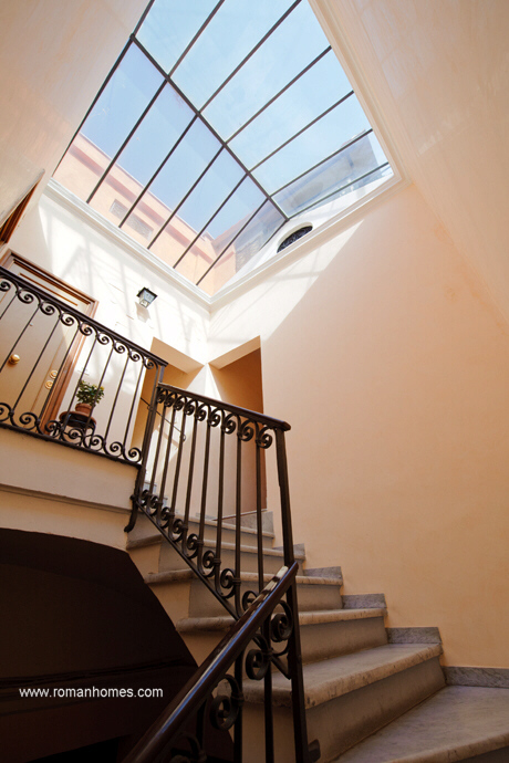 The glass door of the palace makes its interior bright and cozy