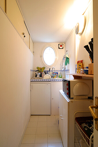 Kitchen seen from its door