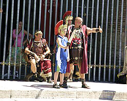 Actors in Rome by the Coliseum