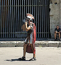 Rome soldier having a smoke