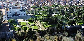 Rome Borghese Gardens Villa Medici aerial view