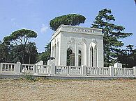 Rome Janiculum Hill area Roma o Morte monument