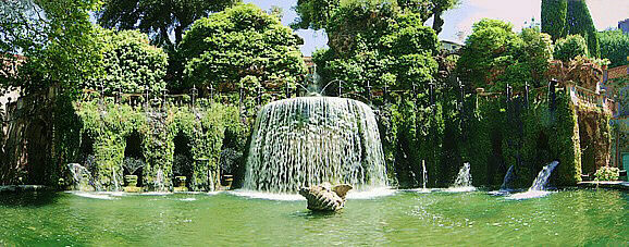 Tivoli Villa d'Este fountains photos