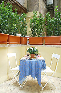 Balcony dining table close-up